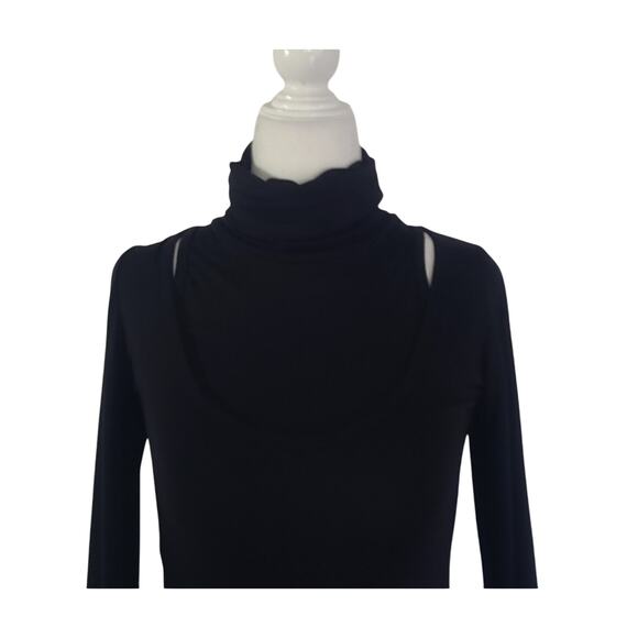 Marcella Black Women's Carson Turtleneck Top XS - Picture 3 of 6